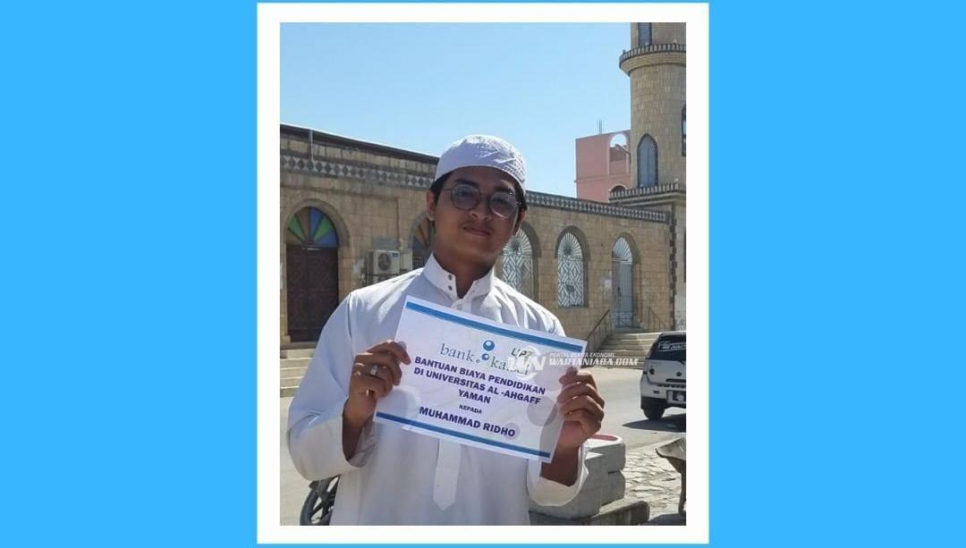 Bank Kalsel Melalui UPZ Bantu Biaya Pendidikan Muhammad Ridho di Universitas Al Ahgaff Hadhramaut Yaman