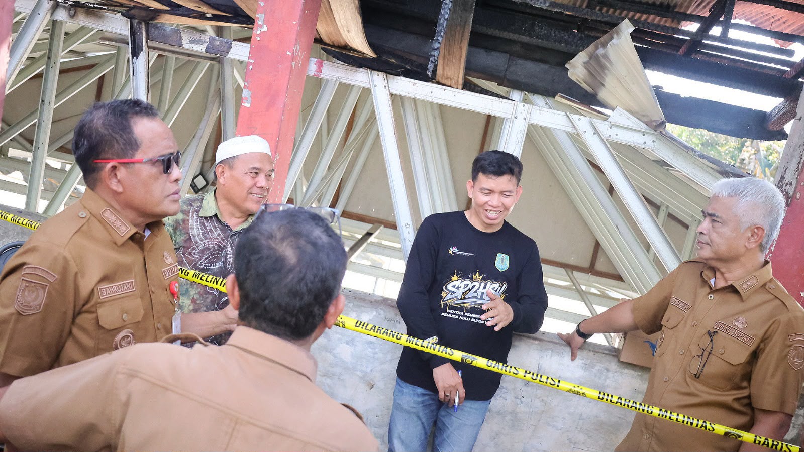 Bupati dan Wabup HSU Tinjau Lokasi Kebakaran Panti Asuhan dan Komplek Pendidikan Nurul Fajeri